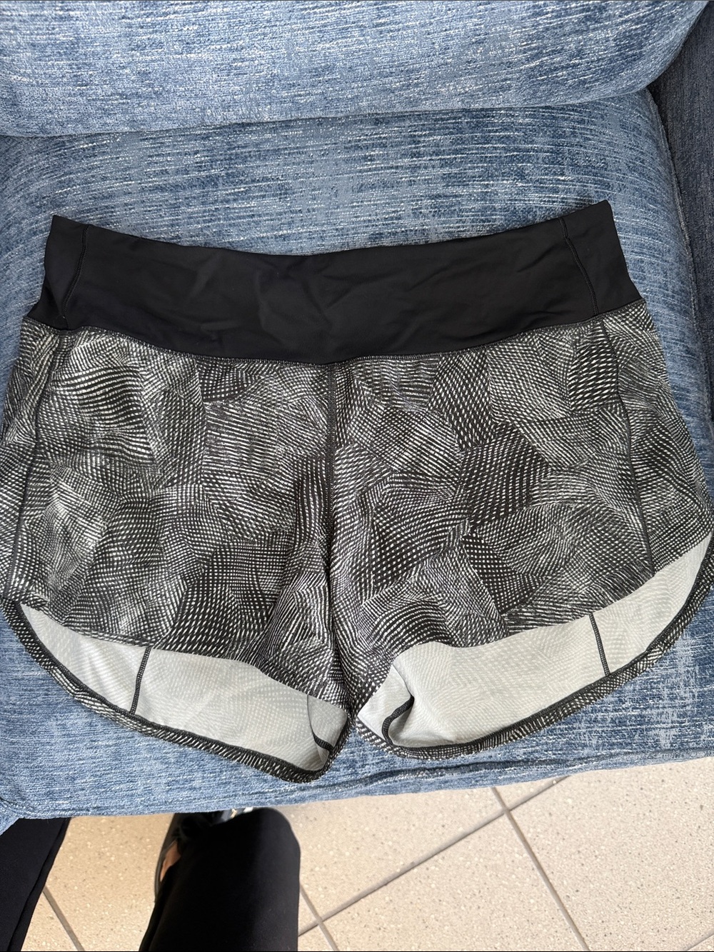 lululemon athletica Black and White Patterned Athletic Shorts